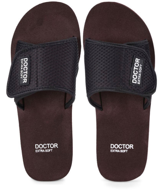 DOCTOR EXTRA SOFT - Brown Men''s Slide Flip Flop - 12