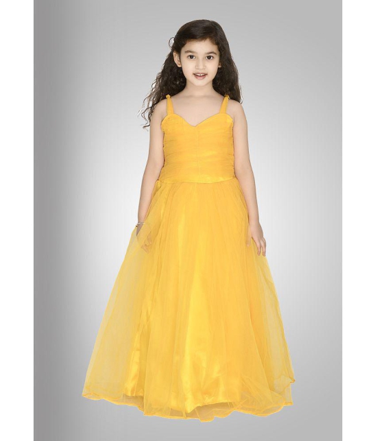 Arshia Fashions - Yellow Net Girls Gown ( Pack of 1 ) - None