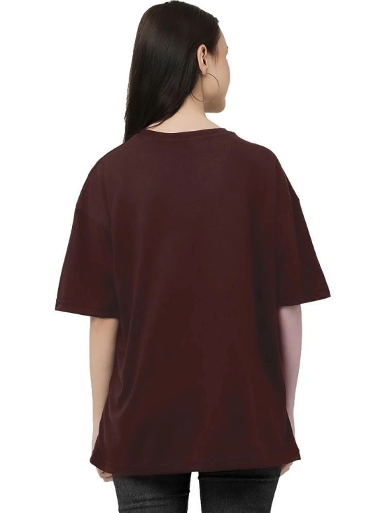 Leotude Brown Cotton Blend Womens T-Shirt ( Pack of 1 ) - None