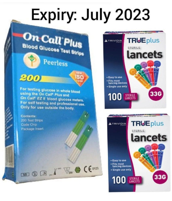 ON CALL PLUS 200 Strips with 200 Lancets Expiry Apr 2024