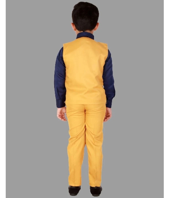 DKGF Fashion - Mustard Cotton Blend Boys Shirt & Pants ( Pack of 1 ) - None