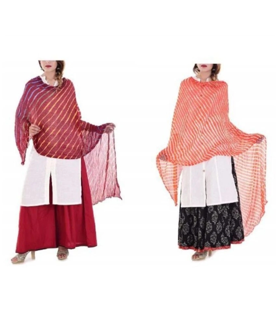 Apratim Multicoloured Chiffon Leheria Dupatta