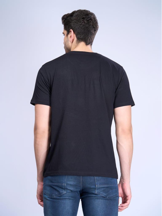 Mens 100% Cotton Black Half Sleeves Expert Tee - ET14