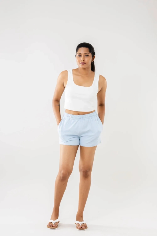 Sky Blue Women Shorts-M