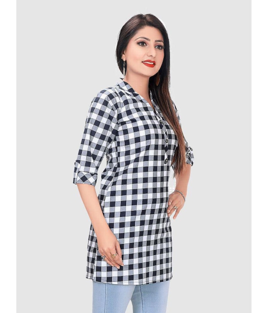 Meher Impex - Black Cotton Blend Women's Shirt Style Top ( Pack of 1 ) - None