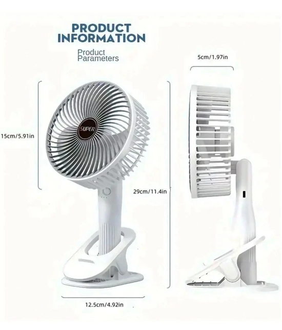 Portable Super Silent Fan Rechargeable battery With 3 Speed Modes.