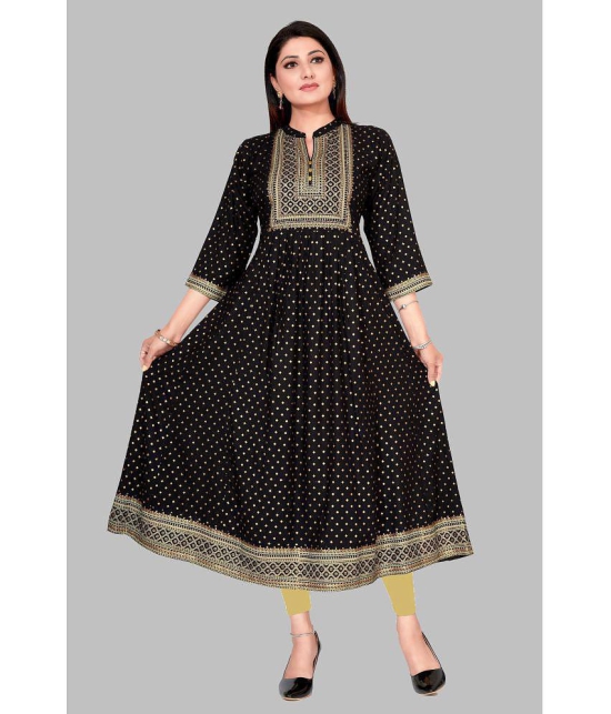 Meher Impex - Black Rayon Womens Flared Kurti ( Pack of 1 ) - None