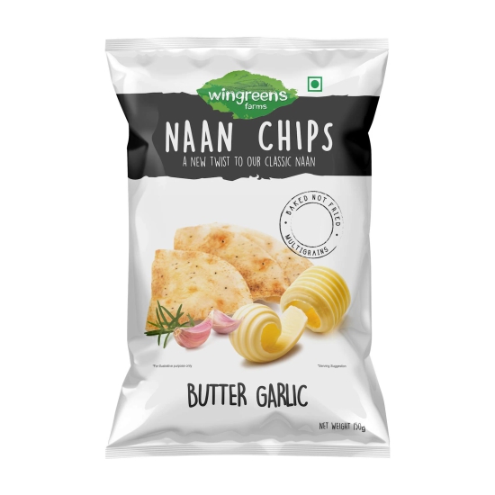 Wingreens Butter Garlic Naan Chips, 150 Gm