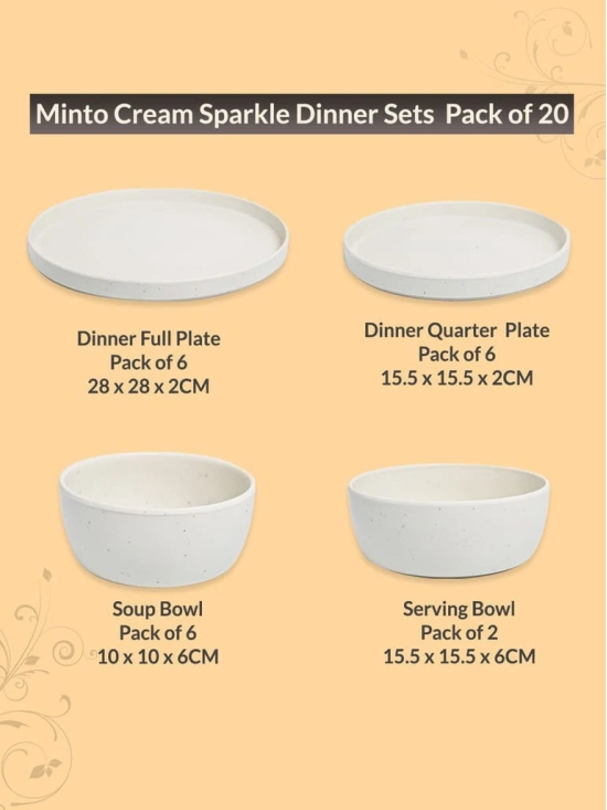 MARKET99 Minto Cream Sparkle Dinner Set