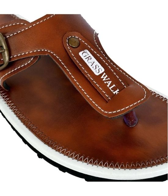 GRASS WALK Brown Mens Thong Flip Flop - None