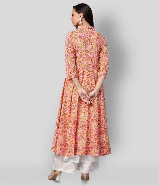 Yash Gallery - Multicolor Cotton Womens Anarkali Kurti - 4XL