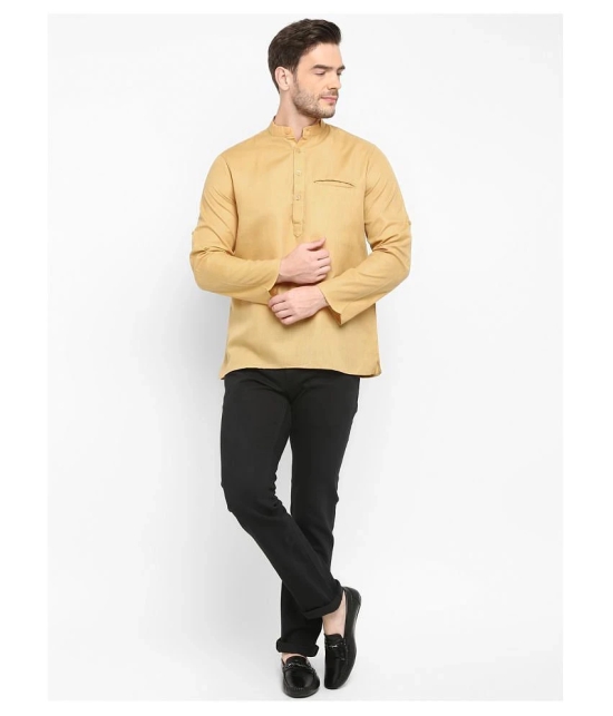 Hangup Khaki Cotton Kurta Single - None