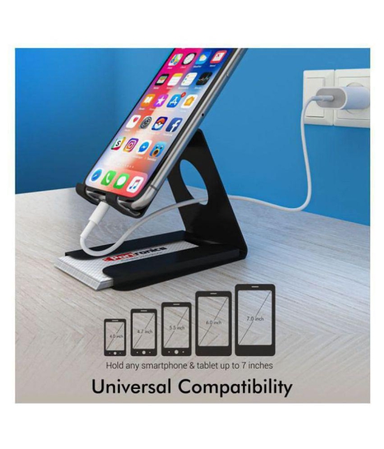 Portronics Modesk 4:Universal Mobile Stand with Card & Pen Holder ,Black (POR 1271) - Black