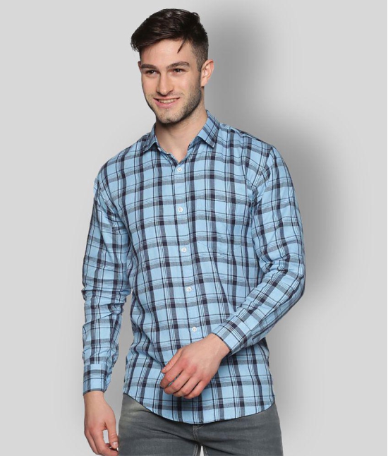 YHA - Blue 100% Cotton Regular Fit Mens Casual Shirt ( Pack of 1 ) - None