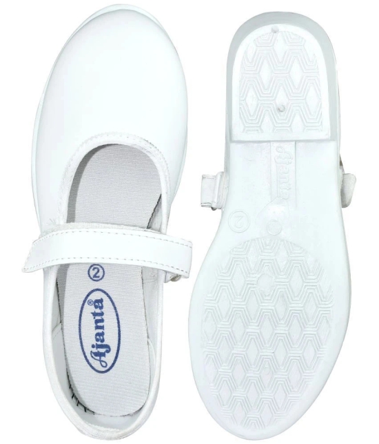 Ajanta - White Girls School Shoes ( 1 Pair ) - None