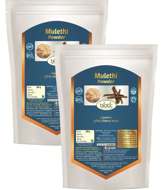 Biotic Mulethi Powder - Licorice Powder - Yashtimadhu for Face and Skin 400 gm