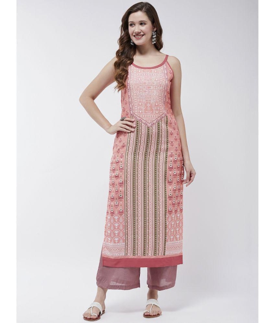 Pannkh - Pink Viscose Womens Straight Kurti ( Pack of 1 ) - None