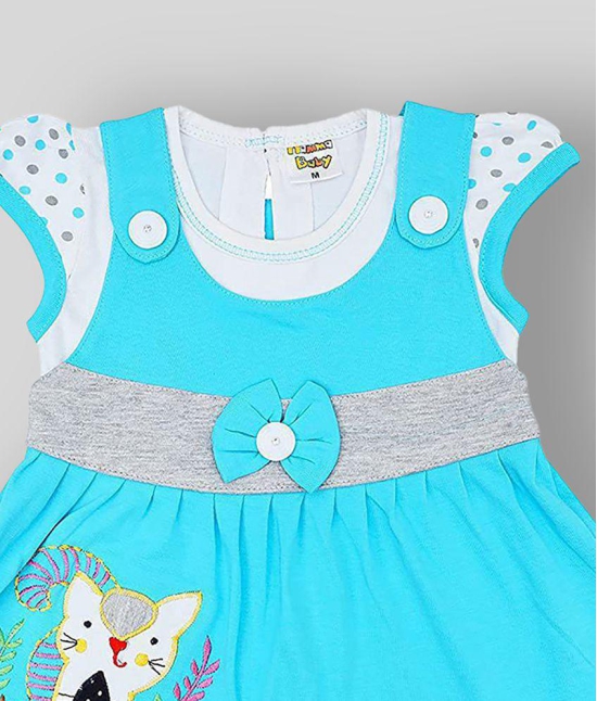 NammaBaby - Blue Cotton Baby Girl''s Frock ( Pack of 1 ) - None