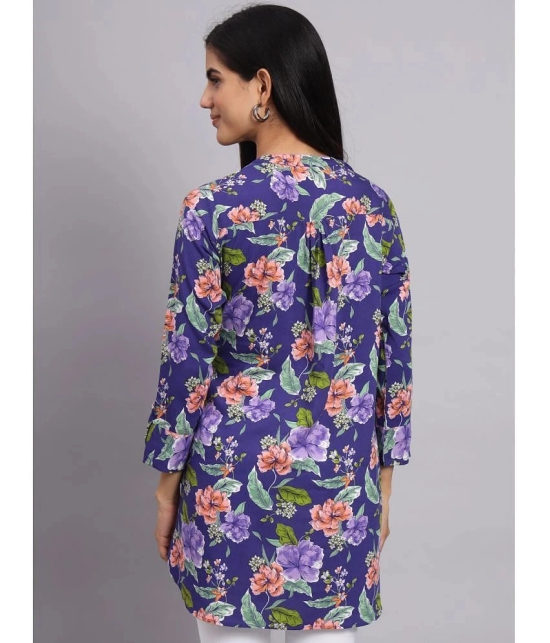 Tissu Rayon Printed Straight Womens Kurti - Purple ( Pack of 1 ) - None