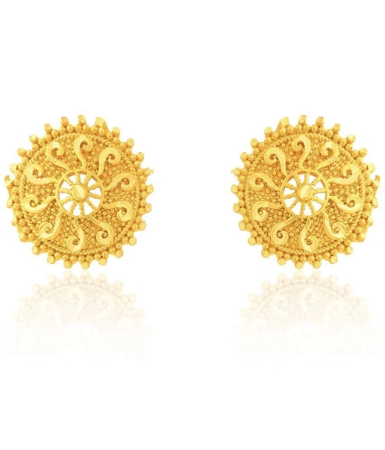 LUV FASHION Golden Stud Earrings ( Pack of 1 ) - Golden