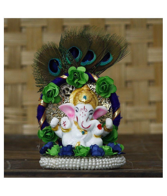 eCraftIndia Showpiece Resin Ganesha Idol 8 x 8 cms Pack of 1