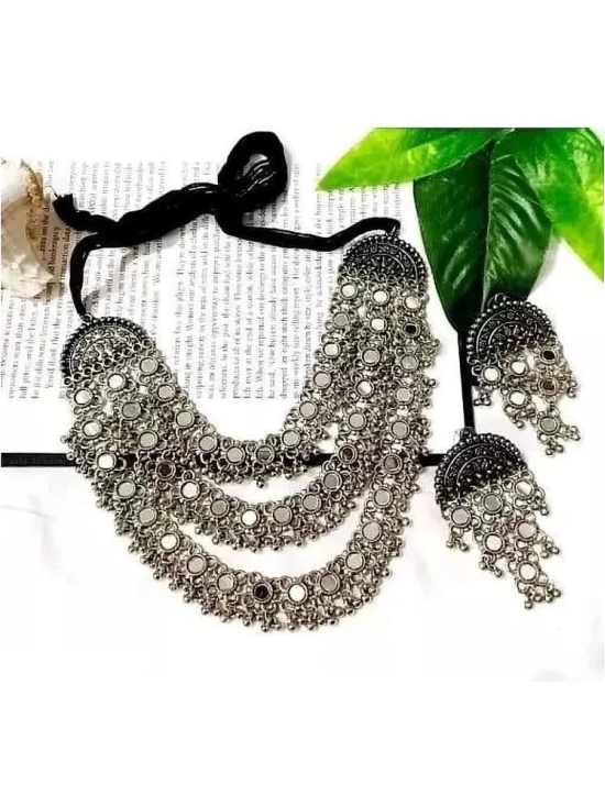 Samridhi DC Silver Alloy Necklace Set ( Pack of 1 ) - Silver