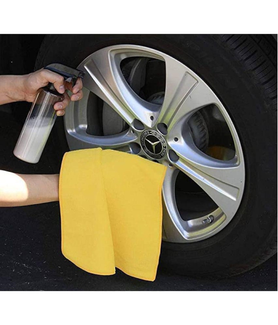 INGENS - Yellow 250 GSM Microfiber Cloth For Automobile ( Pack of 5 )