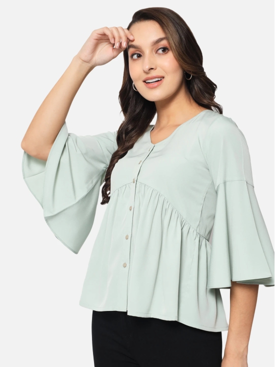 ALL WAYS YOU Women Top Crepe fabric  Green XS