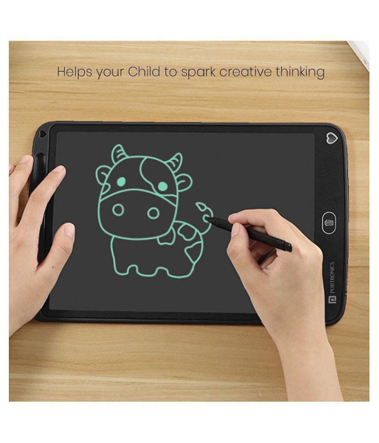 Portronics Ruffpad 8.5E Re-Writable LCD Writing Pad with Screen 21.5cm (8.5-inch) for Drawing, Playing, Handwriting Gifts for Kids & Adults(Black)