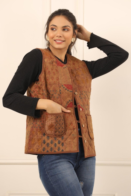 Printed women quilted  jacket-3XL