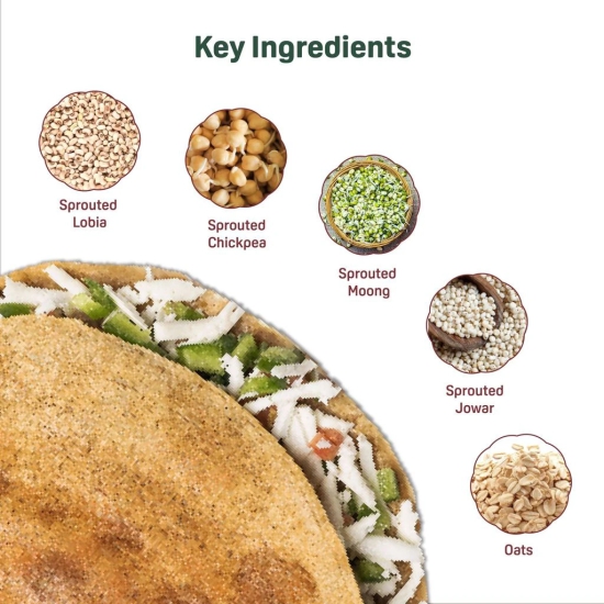 Natible Sprouted Protein & Sprouted Millet Instant Chilla Dosa Mix, Natural Healthy Protein & Fiber-Rich Breakfast, 200GM