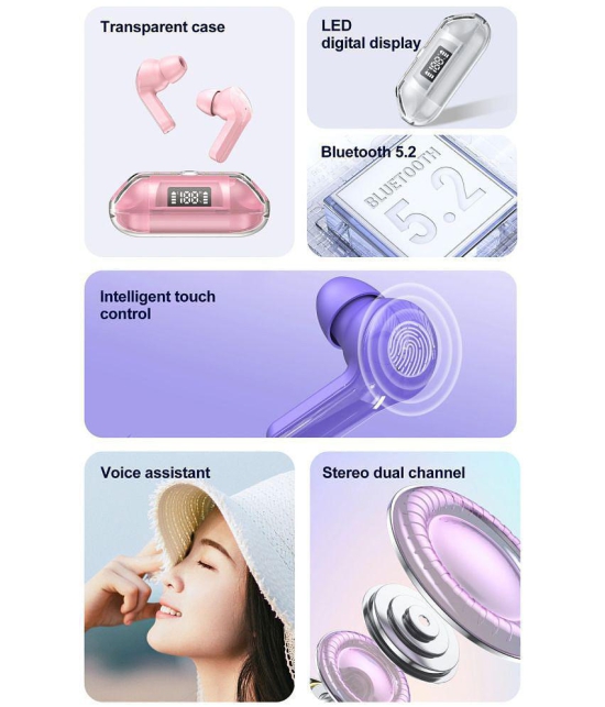 COREGENIX Slide DigitalDisplay Bluetooth True Wireless (TWS) In Ear 30 Hours Playback Low Latency IPX5(Splash & Sweat Proof) Purple