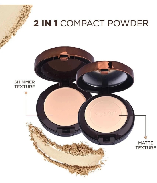 Seven Seas HD Oil Control 2 in 1 Matte Compact Powder | Oil Free Compact for Women (Skin)