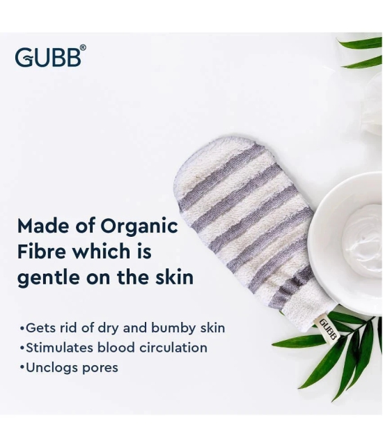 Gubb Exfoliating Bath Mitt Glove Body Scrub Mitt White Pack of 2