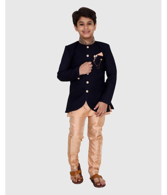 Fourfolds - Blue Cotton Blend Boys Sherwani ( Pack of 1 ) - None