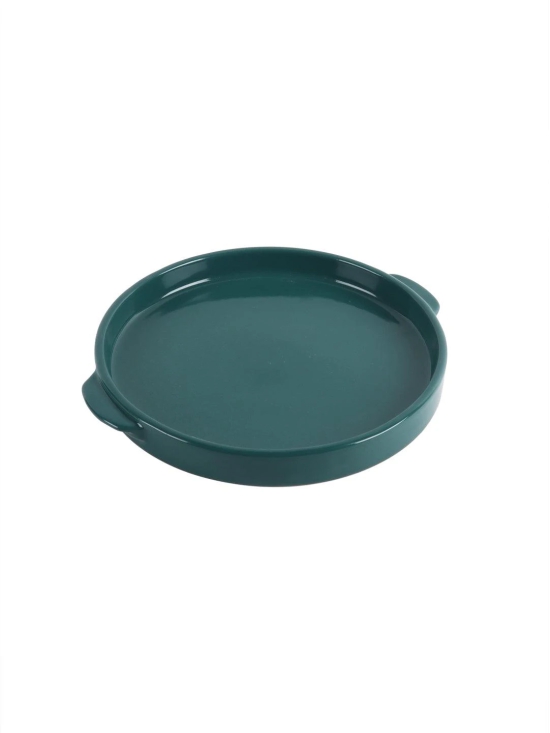 Green Ceramic Bakeware Dish with Handle-Green