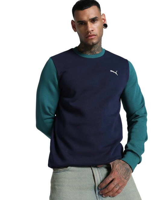 Mens Colorblock Crew-Neck Sweatshirt