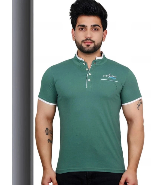 Lycos - Green Cotton Blend Regular Fit Mens T-Shirt ( Pack of 1 ) - None