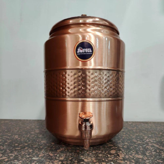 Softel Hammered Copper Table Top Water Dispenser | Copper Matka | 1 Pc