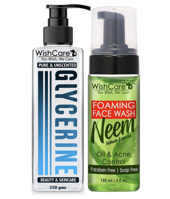 WishCare Pure and Unscented Glycerine & Foaming Neem Face Wash Face Wash 400 mL Pack of 2