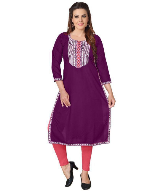 Kapadia - Wine Rayon Women''s Straight Kurti ( Pack of 1 ) - None