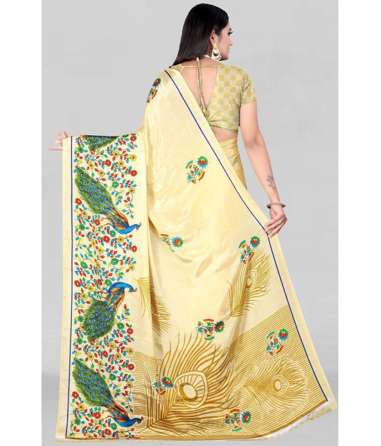 LEELAVATI - Gold Crepe Saree With Blouse Piece ( Pack of 1 ) - Gold