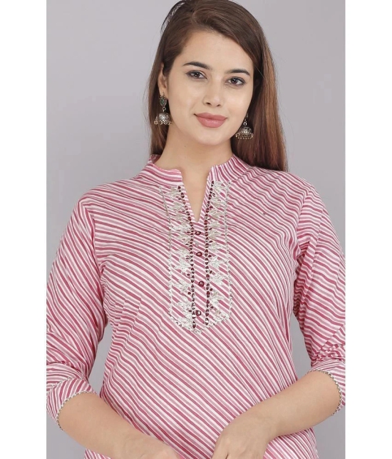 HIGHLIGHT FASHION EXPORT - Pink Rayon Womens Straight Kurti ( Pack of 1 ) - None