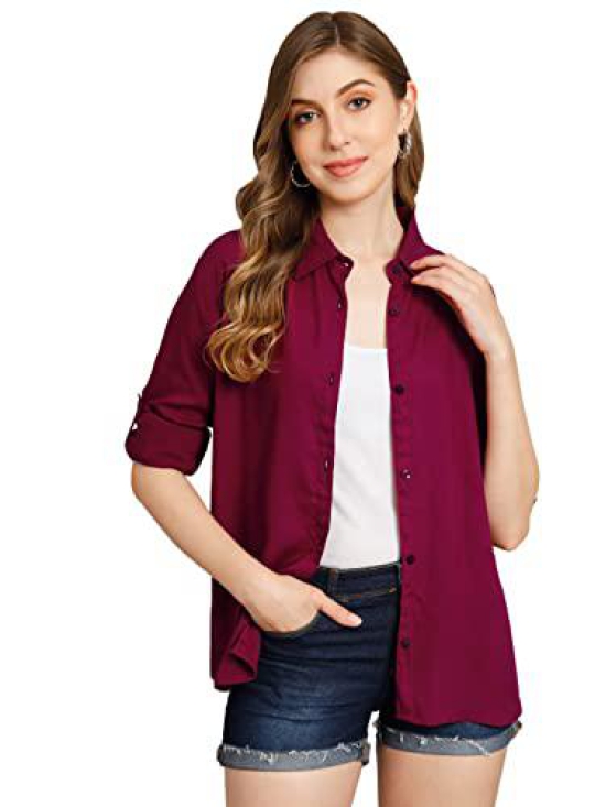 FUNDAY FASHION Women Regular Fit Solid Casual Shirt