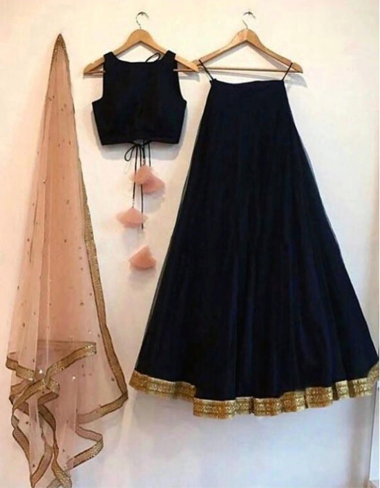 Designer black Lehenga-Black