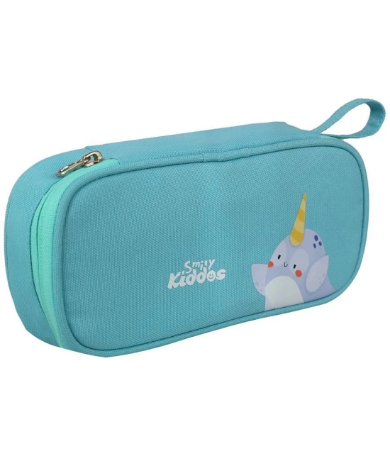 Zipper Pencil Pouch Narwhale Light Blue