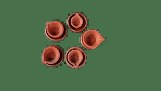 Handmade Clay Diya Oil Lamps for Diwali Decoration - Set of 6