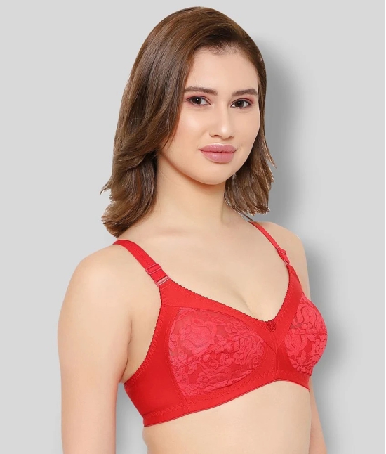 KYODO - Red Cotton Blend Non - Padded Womens Everyday Bra ( Pack of 1 ) - 32B