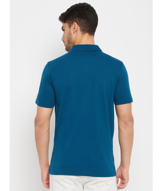 UNIBERRY - Teal Blue Cotton Blend Regular Fit Mens Polo T Shirt ( Pack of 2 ) - None