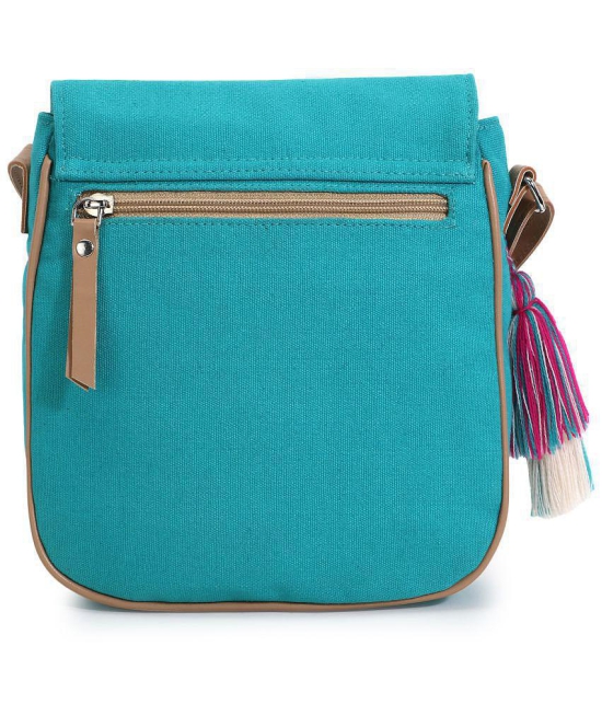 Anekaant Green Cotton Sling Bag - Green